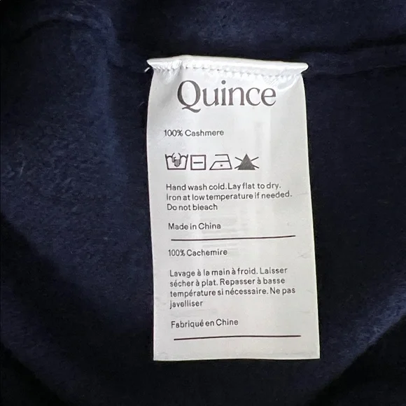 NWT Quince Mongolian Cashmere Full-Zip Hoodie True Navy Size M - Picture 9 of 15